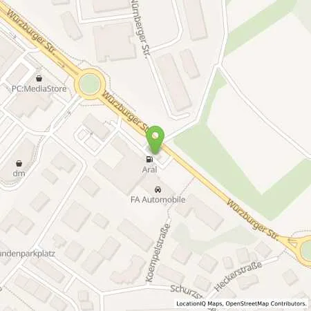 Standortübersicht der Tankstelle Aral Tankstelle in 63743 Aschaffenburg