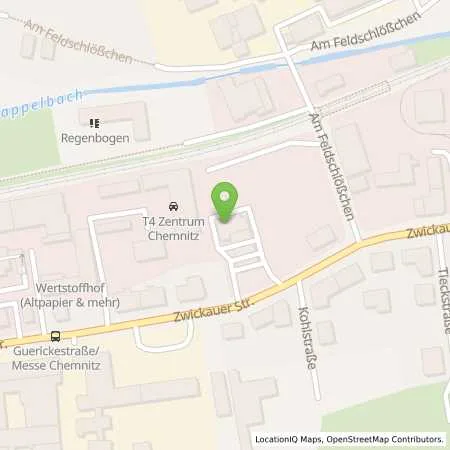 Standortübersicht der Tankstelle Sprint Chemnitz Zwickauer Str. in 09116 Chemnitz
