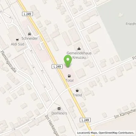 Standortübersicht der Tankstelle TotalEnergies Kreuzau in 52372 Kreuzau