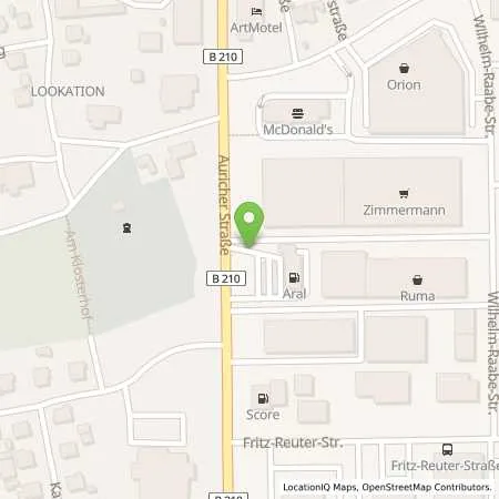 Standortübersicht der Tankstelle Aral Tankstelle in 26721 Emden