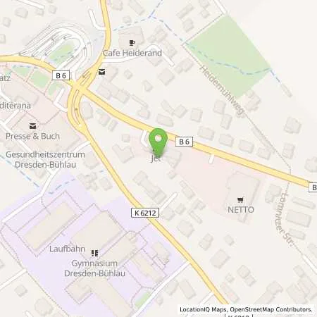 Standortübersicht der Tankstelle JET DRESDEN BAUTZNER LANDSTR. 158 in 01324 DRESDEN