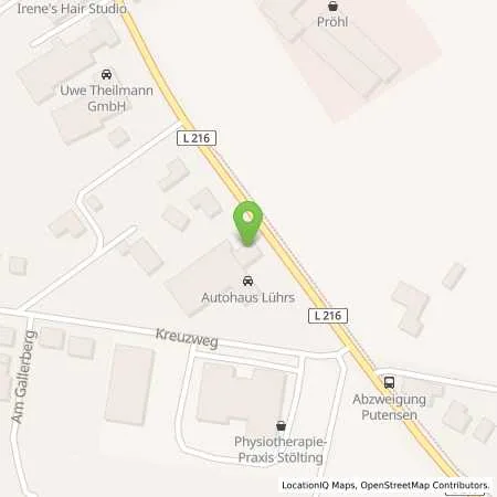 Standortübersicht der Tankstelle Autohaus Lührs GmbH in 21376 Salzhausen