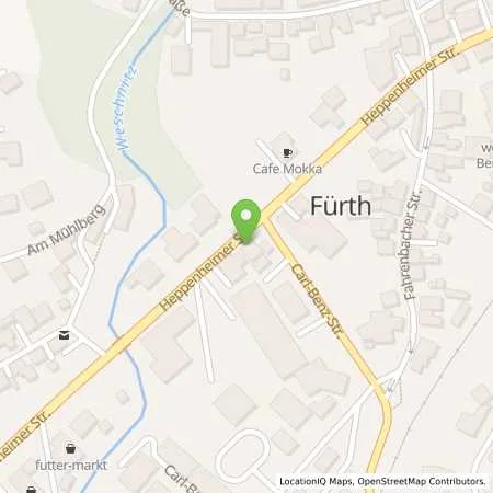 Standortübersicht der Tankstelle JET FUERTH HEPPENHEIMER STR. 52 in 64658 FUERTH