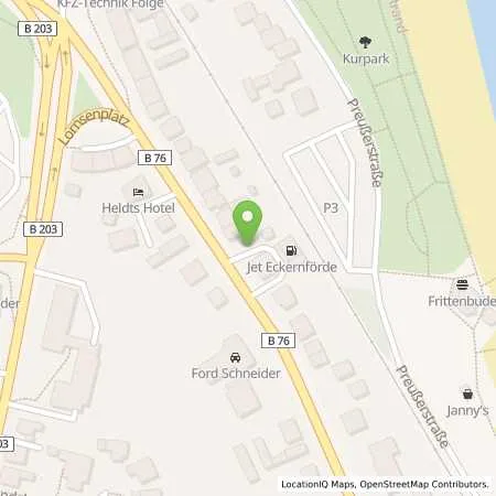 Standortübersicht der Tankstelle JET ECKERNFOERDE BERLINER STR. 21 in 24340 ECKERNFOERDE