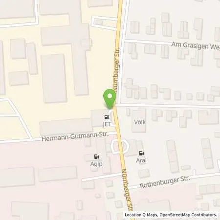 Standortübersicht der Tankstelle JET WEISSENBURG NUERNBERGER STR. 53 in 91781 WEISSENBURG