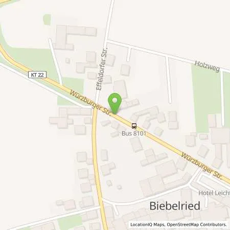 Standortübersicht der Tankstelle TotalEnergies Truckstop Biebelried in 97318 Biebelried