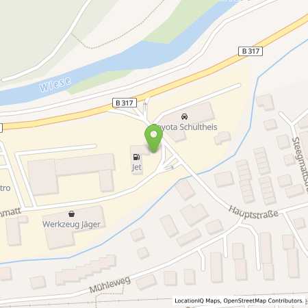 Standortübersicht der Benzin-Super-Diesel Tankstelle: JET MAULBURG IN DER TEICHMATT 2 in 79689, MAULBURG