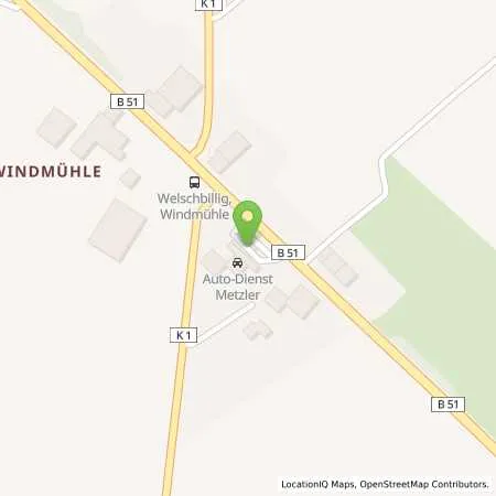 Standortübersicht der Tankstelle TOTAL WELSCHBILLIG in 54298 WELSCHBILLIG