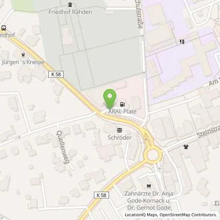 Standortübersicht der Tankstelle Aral Tankstelle in 32369 Rahden