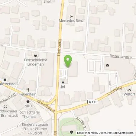 Standortübersicht der Tankstelle JET BAD BRAMSTEDT LIETHBERG 2 in 24576 BAD BRAMSTEDT