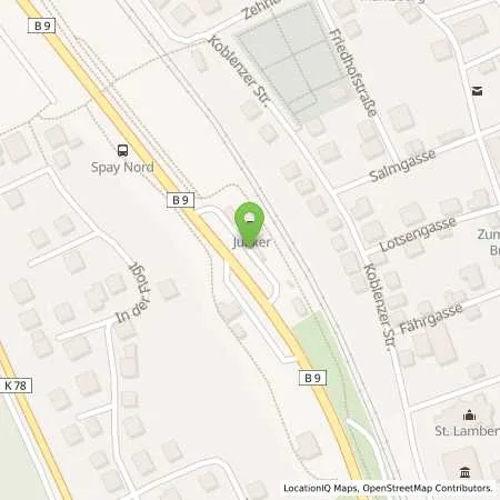 Standortübersicht der Tankstelle T SPAY Junker in 56322 SPAY