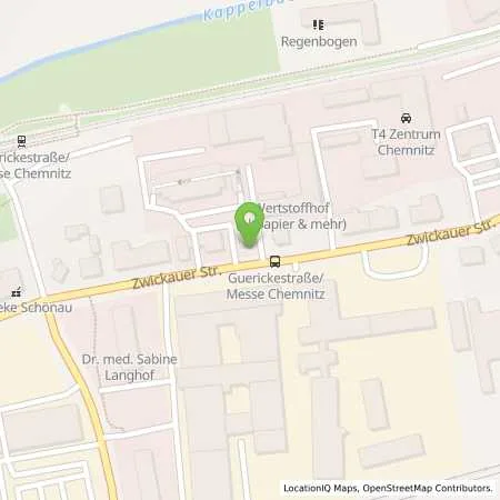 Standortübersicht der Tankstelle CleanCar AG NL 106 in 09116 Chemnitz