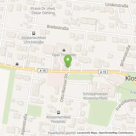 Standortübersicht der Tankstelle TotalEnergies Klosterlechfeld in 86836 Klosterlechfeld