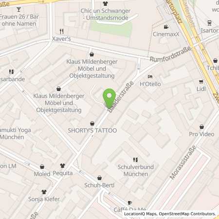 Standortübersicht der Benzin-Super-Diesel Tankstelle: BK-Tankstelle Isarparkhaus in 80469, München