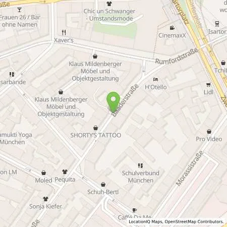 Standortübersicht der Tankstelle BK-Tankstelle Isarparkhaus in 80469 München