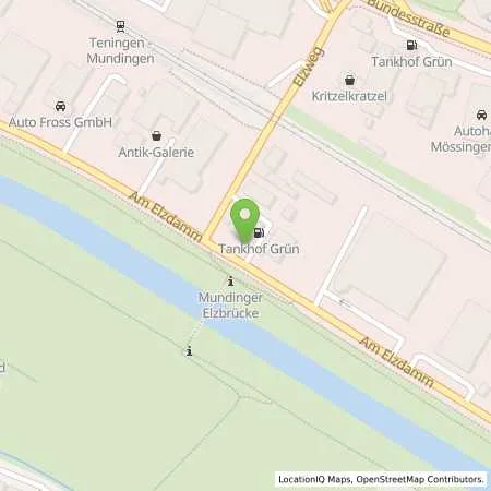Standortübersicht der Tankstelle TANKHOF GRÜN - Elzdamm in 79312 Emmendingen