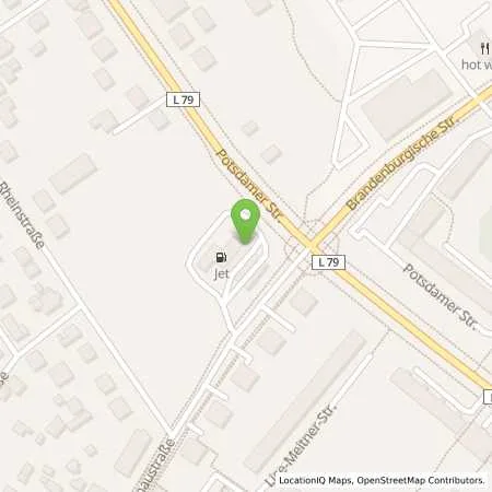 Standortübersicht der Tankstelle JET LUDWIGSFELDE RHEINSTR. 1 in 14974 LUDWIGSFELDE