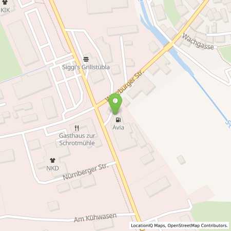 Standortübersicht der Benzin-Super-Diesel Tankstelle: AVIA Tankstelle in 91443, Scheinfeld