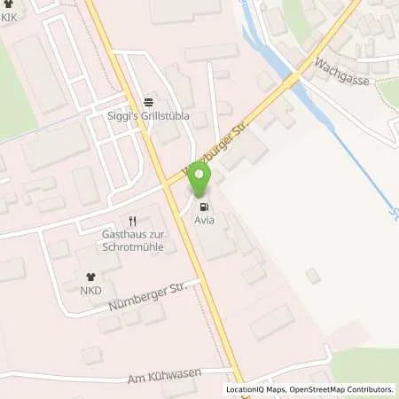 Standortübersicht der Tankstelle AVIA Tankstelle in 91443 Scheinfeld