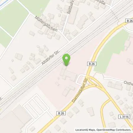 Standortübersicht der Tankstelle Esso Tankstelle in 64832 BABENHAUSEN