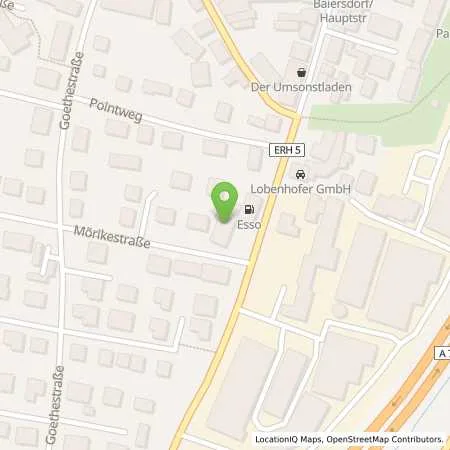 Standortübersicht der Tankstelle Esso Tankstelle in 91083 BAIERSDORF