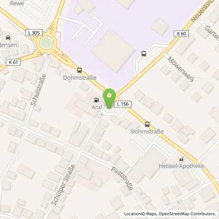 Standortübersicht der Tankstelle Aral Tankstelle in 25764 Wesselburen