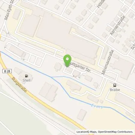 Standortübersicht der Tankstelle JET BAD URACH STUTTGARTER STR. 141 in 72574 BAD URACH