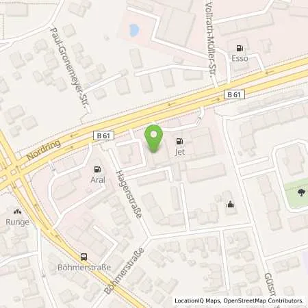 Standortübersicht der Tankstelle JET GUETERSLOH NORDRING 99 in 33330 GUETERSLOH