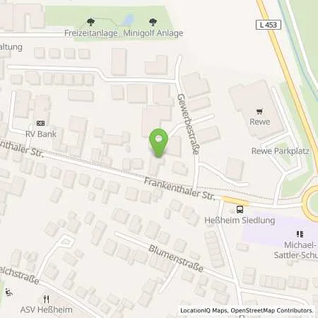 Standortübersicht der Tankstelle Top Hessheim in 67258 Hessheim