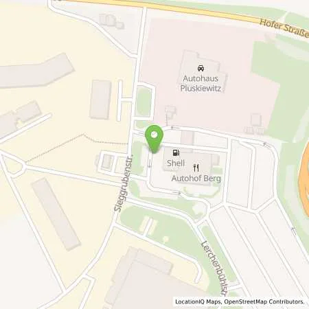 Standortübersicht der Tankstelle Shell Berg Bei Hof Sieggrubenstr 5 in 95180 Berg Bei Hof