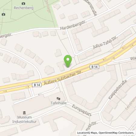 Standortübersicht der Benzin-Super-Diesel Tankstelle: NUERNBERG - AEUSSERE SULZBACHER STR in 90491, Nuernberg