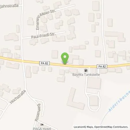 Standortübersicht der Tankstelle BayWa Tankstelle Aidenbach in 94501 Aidenbach