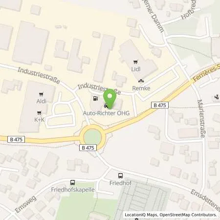 Standortübersicht der Tankstelle Auto Richter OHG in 48369 Saerbeck