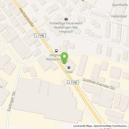 Standortübersicht der Tankstelle TotalEnergies Waiblingen in 71334 Waiblingen
