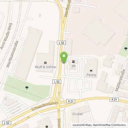 Standortübersicht der Tankstelle JET KIEL WERFTSTRASSE 245 in 24143 KIEL