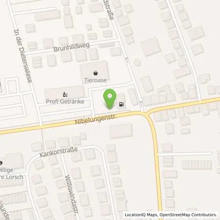 Standortübersicht der Tankstelle TotalEnergies Lorsch in 64653 Lorsch