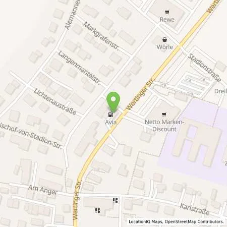 Standortübersicht der Tankstelle AVIA Tankstelle in 86441 Zusmarshausen