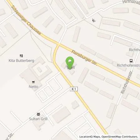 Standortübersicht der Tankstelle Shell Rendsburg Flensburger Str 79 in 24768 Rendsburg