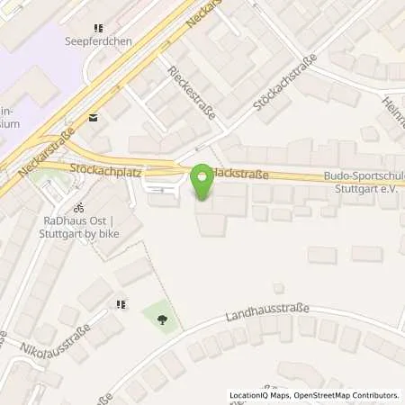 Standortübersicht der Tankstelle SB Stuttgart Hackstraße 6 in 70190 Stuttgart