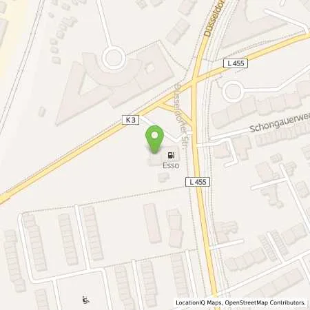 Standortübersicht der Tankstelle Esso Tankstelle in 40878 RATINGEN