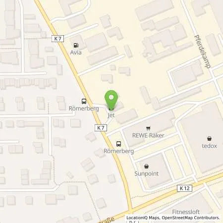 Standortübersicht der Tankstelle JET HAMM ROEMERSTR. 34 in 59075 HAMM