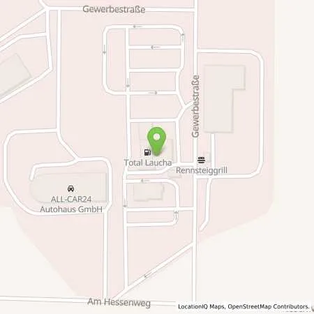 Standortübersicht der Tankstelle TotalEnergies Autohof Waltershausen in 99880 Laucha