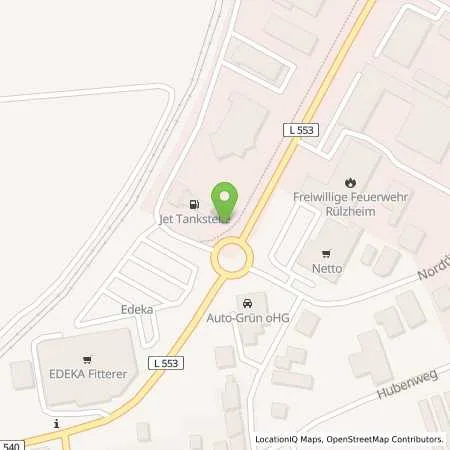Standortübersicht der Tankstelle JET RUELZHEIM IM SPEYERER TAL 1 in 76761 RUELZHEIM