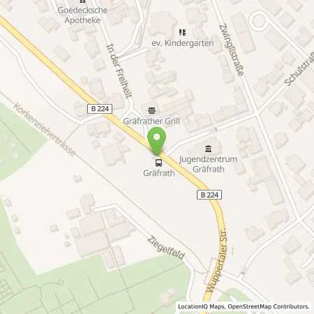 Standortübersicht der Tankstelle JET SOLINGEN WUPPERTALER STRASSE 133 in 42653 SOLINGEN