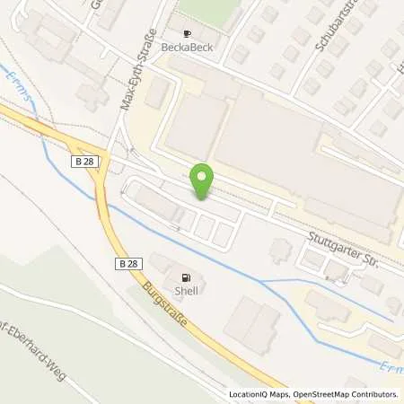 Standortübersicht der Tankstelle Shell Bad Urach Burgstr. 70 in 72574 Bad Urach