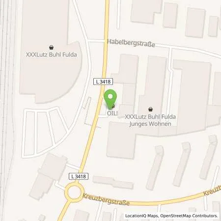 Standortübersicht der Tankstelle OIL! Tankstelle Fulda in 36043 Fulda