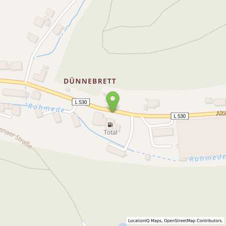 Standortübersicht der Benzin-Super-Diesel Tankstelle: TotalEnergies Luedenscheid in 58513, Luedenscheid