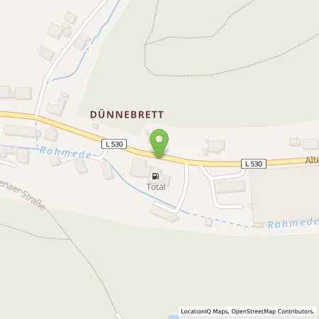 Standortübersicht der Tankstelle TotalEnergies Luedenscheid in 58513 Luedenscheid