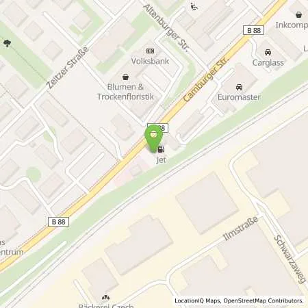 Standortübersicht der Tankstelle JET JENA CAMBURGER STR. 66 D in 07743 JENA