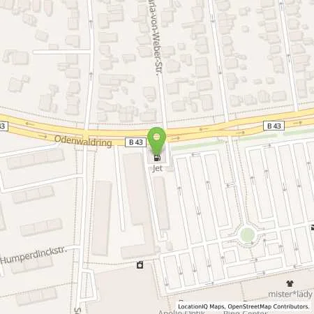 Standortübersicht der Tankstelle JET OFFENBACH ODENWALDRING 84 in 63069 OFFENBACH